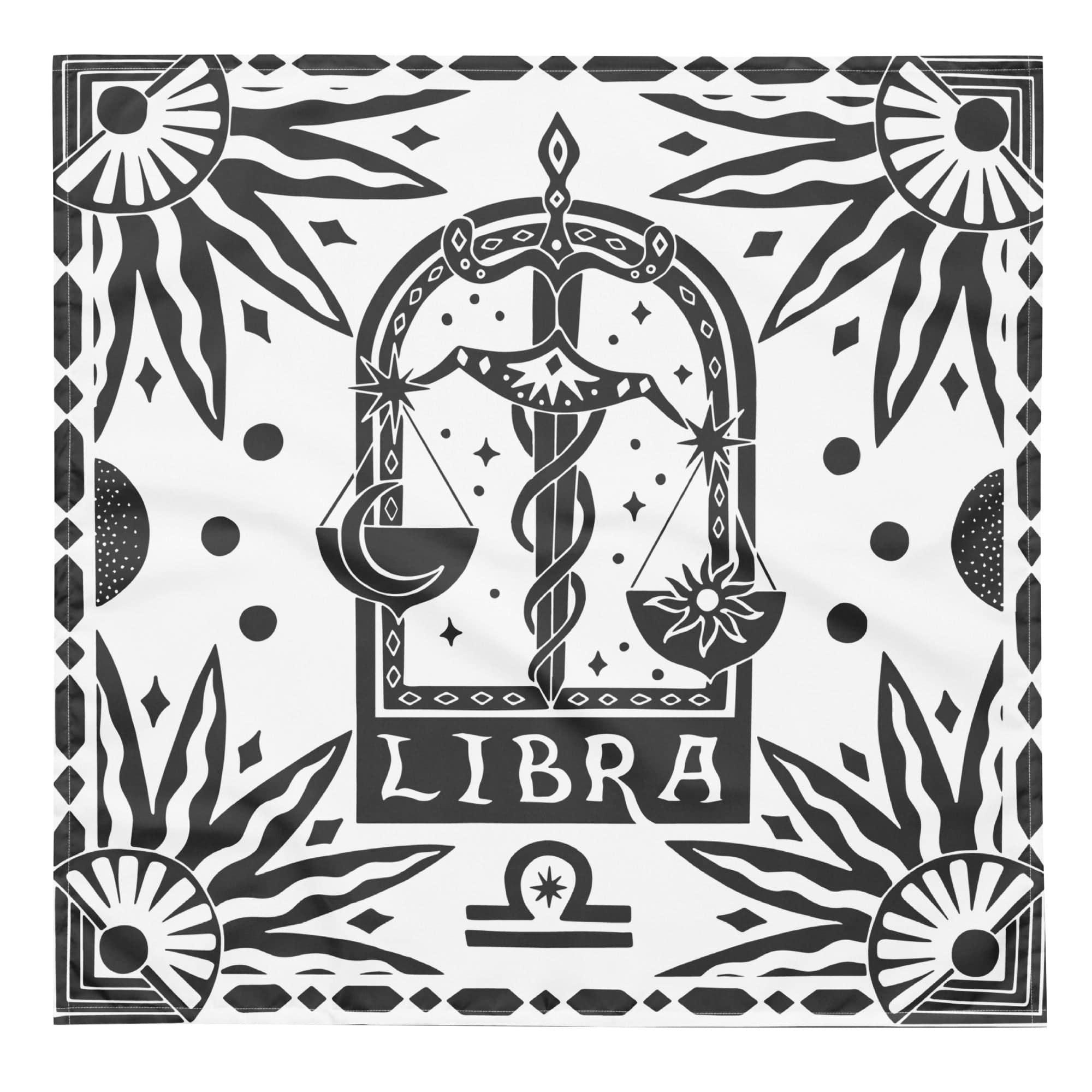 Libra Zodiac Sign Designer Bandana Luxury Neck Scarf - TopKoalaTee