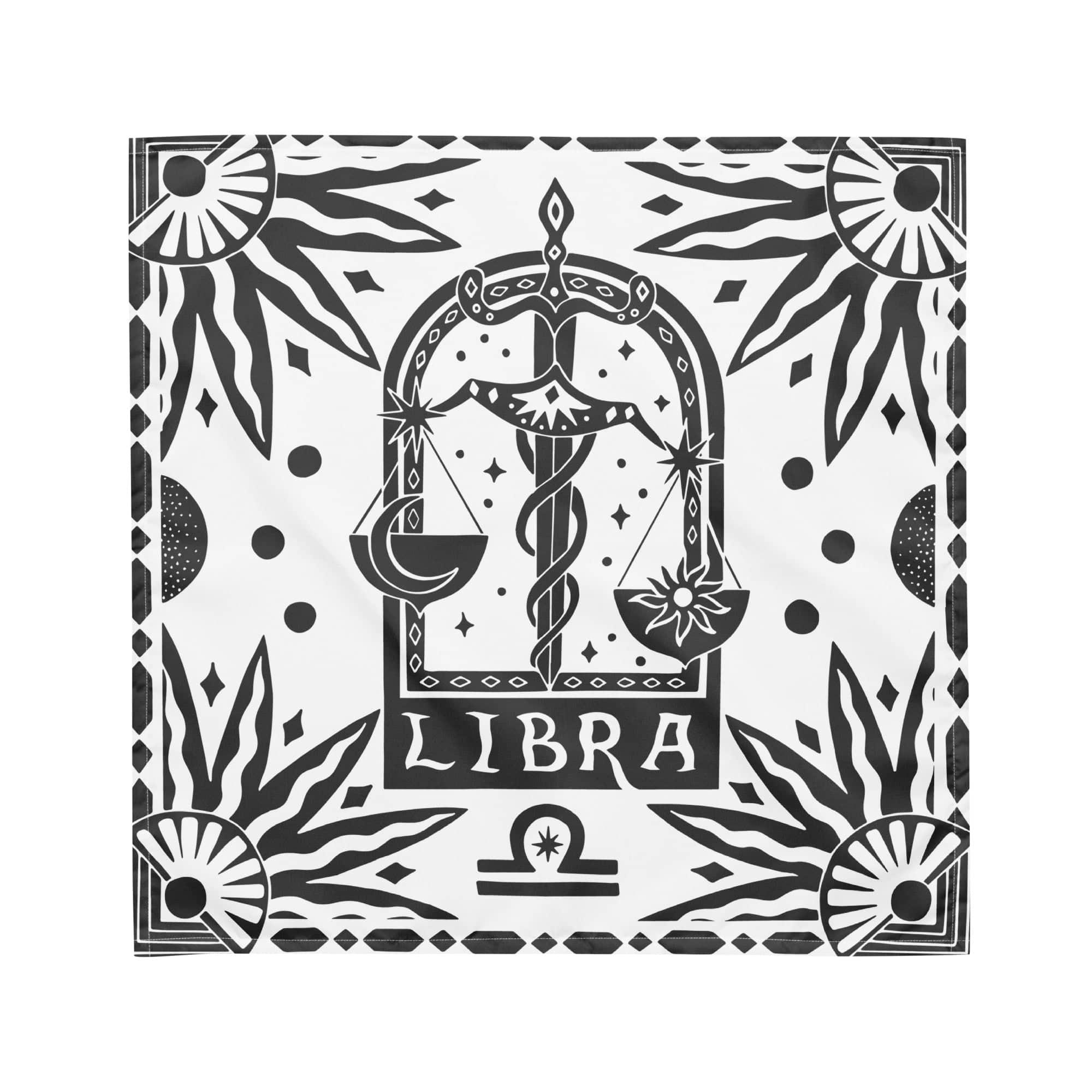 Libra Zodiac Sign Designer Bandana Luxury Neck Scarf - TopKoalaTee