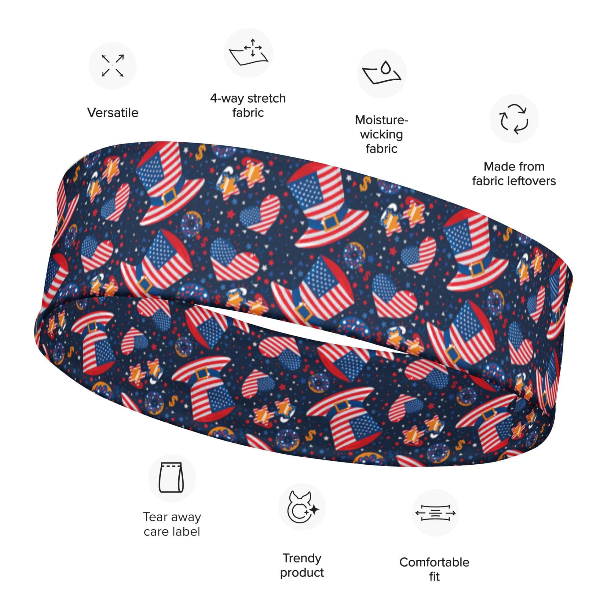 luxury headbands || America National Patriotic Blue Quick Dry Headband - TopKoalaTee