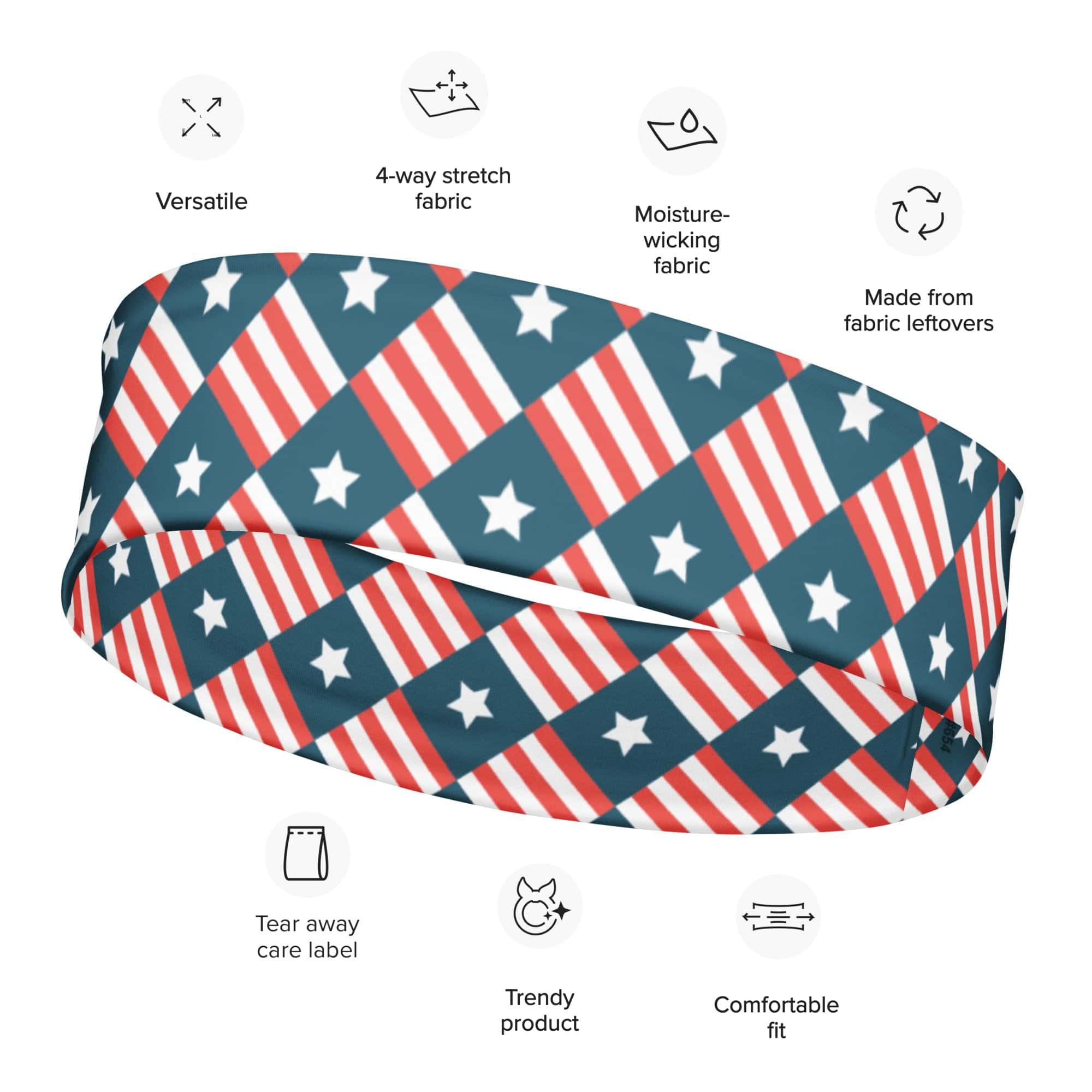 male headbands || America Stars & Stripes Quick Dry Head Tie - TopKoalaTee