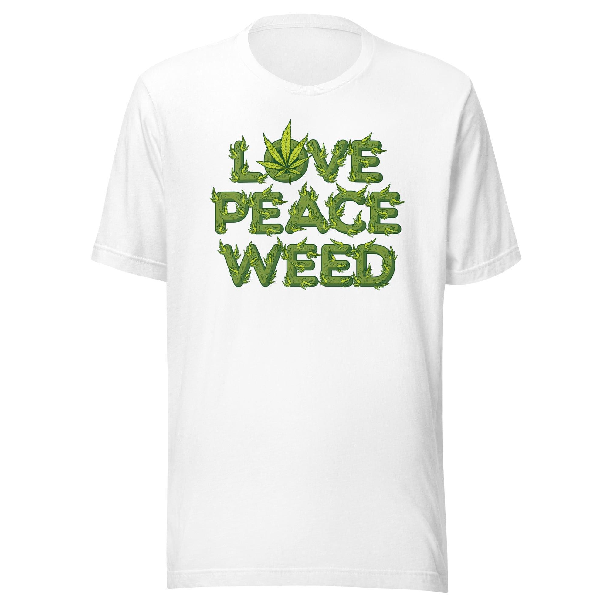 Marijuana T-shirt Love Peace Weed in Marijuana Leaves Short Sleeve Unisex top_ Top Koala Tee - TopKoalaTee