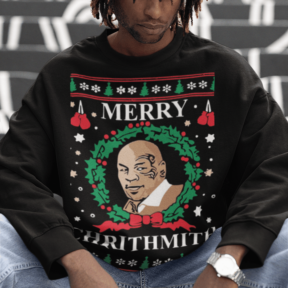 Merry Chrithmith Mike Tyson Unisex Ugly Christmas Sweater - TopKoalaTee