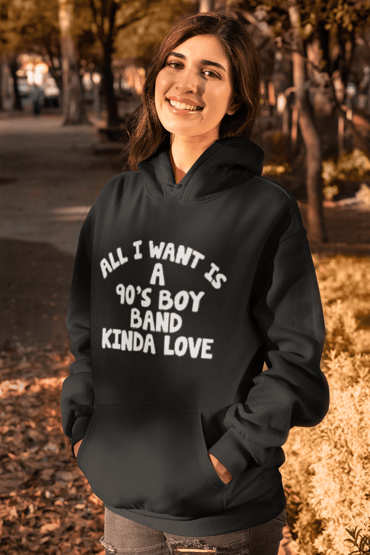 Midweight Hoodie Top Koala All I Want is a 90's Boy Band Kinda Love Pullover - TopKoalaTee