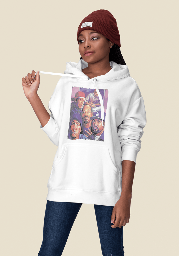 Midweight Hoodie Top Koala Portrait of West Coast Gangsta Rap Legends Pullover - TopKoalaTee