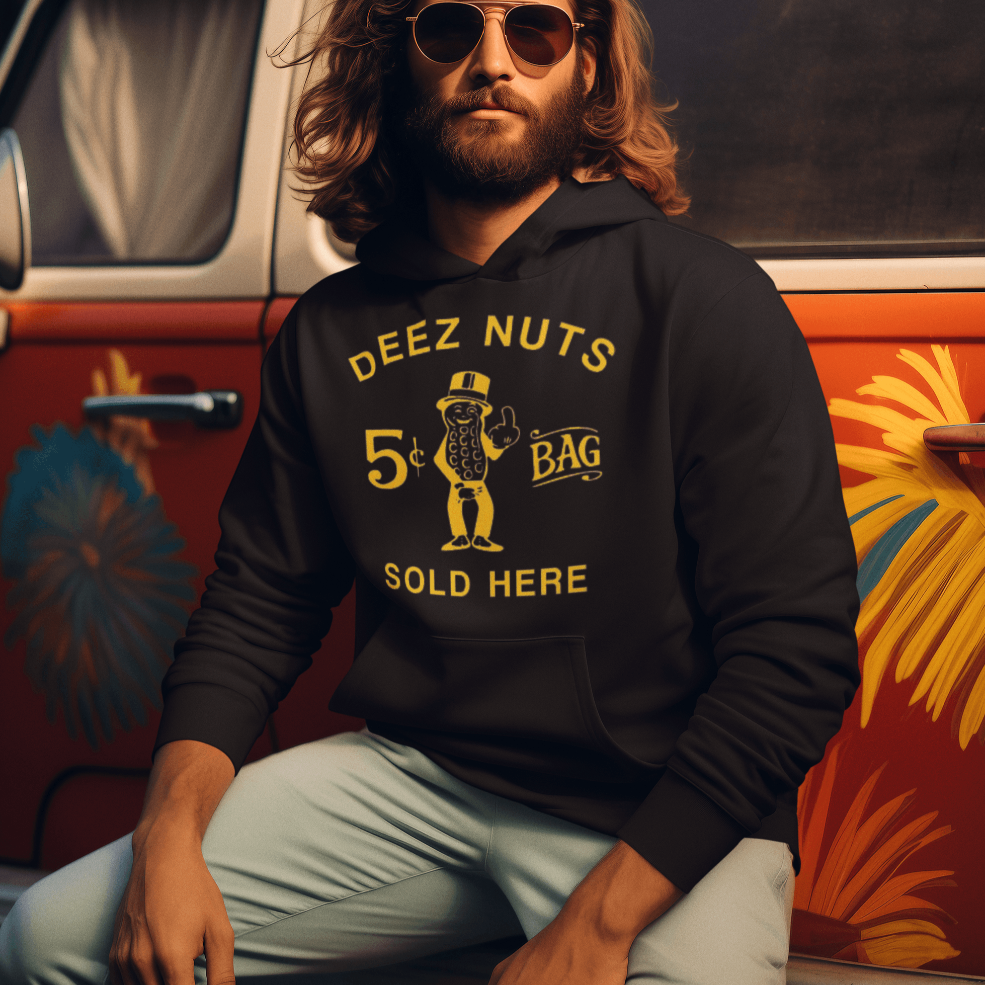 Funny Famous Logo Hoodie Deez Nuts Sold Here Blended Cotton Unisex Pullover - TopKoalaTee