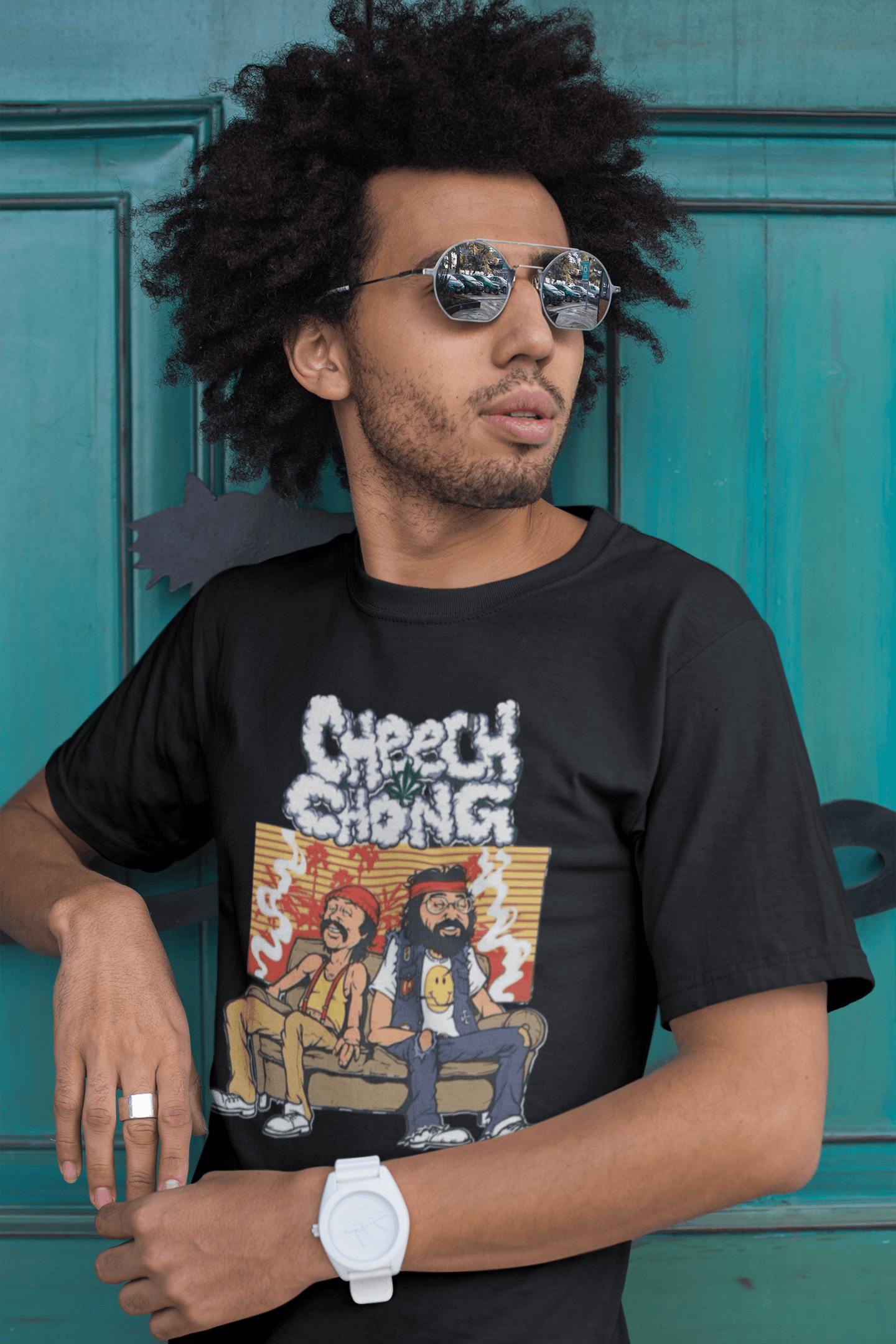 70's T-shirt Famous Comic Duo Couch Locked Short Sleeve Ultra Soft Crewneck Top - TopKoalaTee