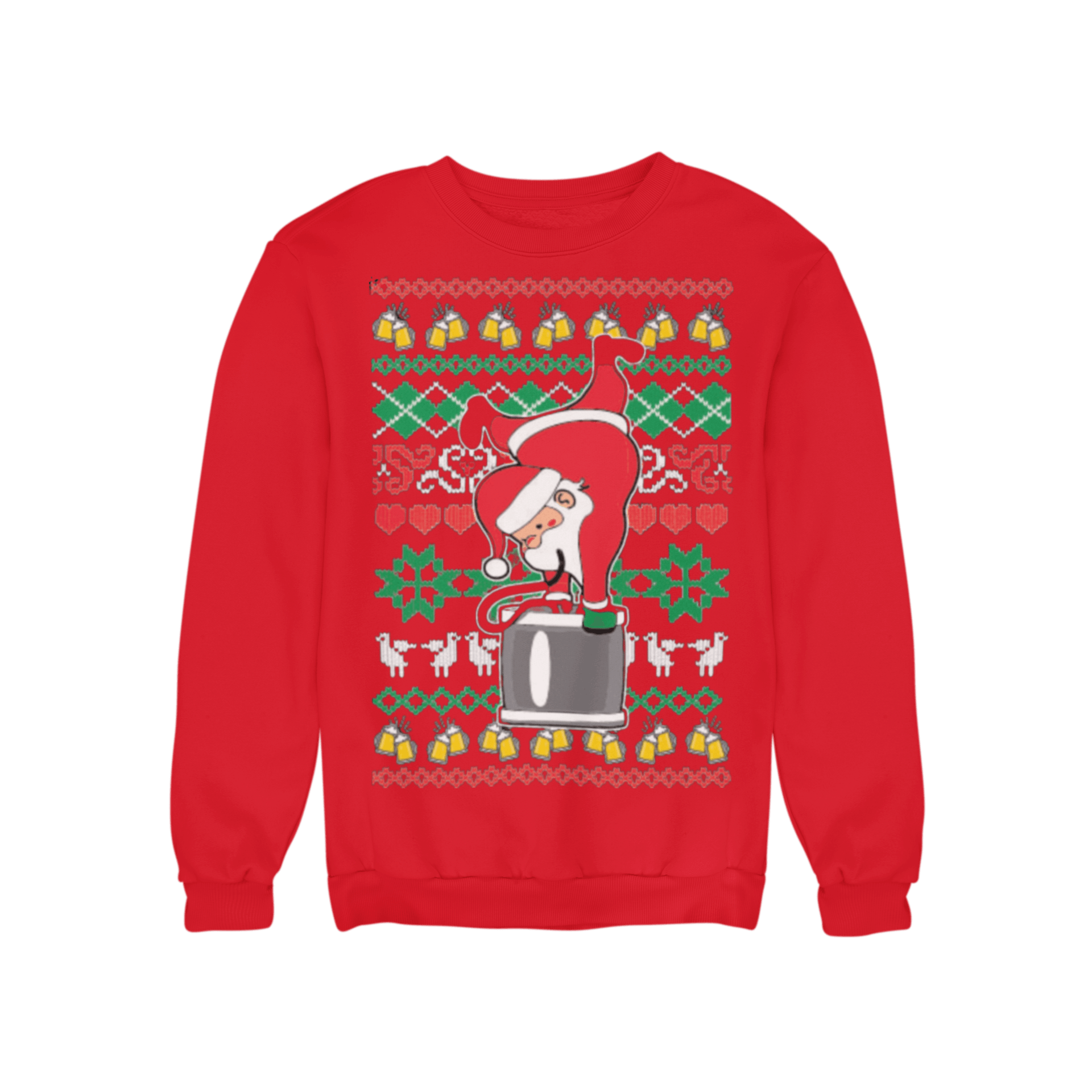 Santa Claus Beer Keg Ugly Christmas Heavyweight Blend Crewneck Sweater