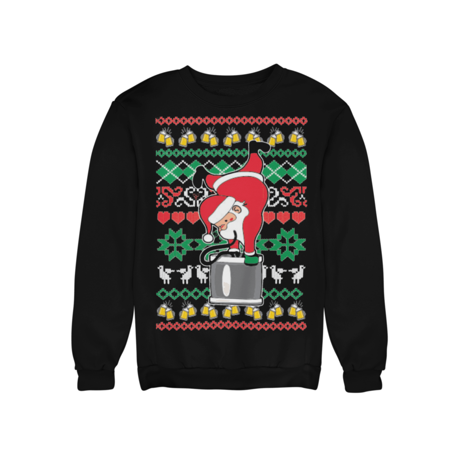 Santa Claus Beer Keg Ugly Christmas Heavyweight Blend Crewneck Sweater - TopKoalaTee