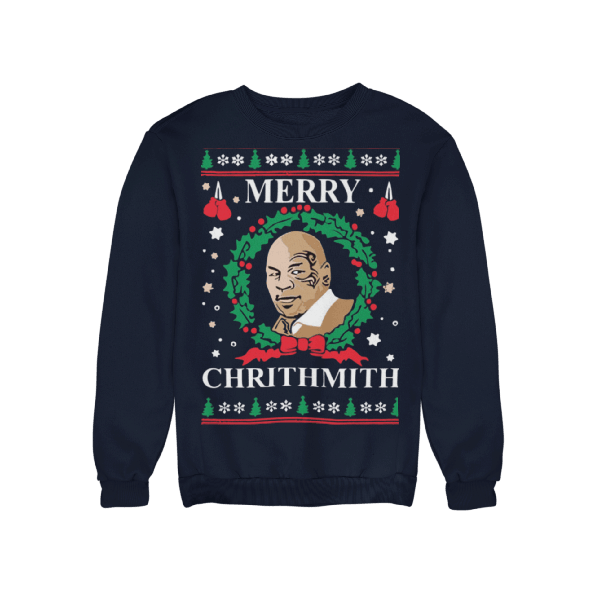 Plus Size Merry Chrithmith Mike Tyson Unisex Ugly Christmas Sweater