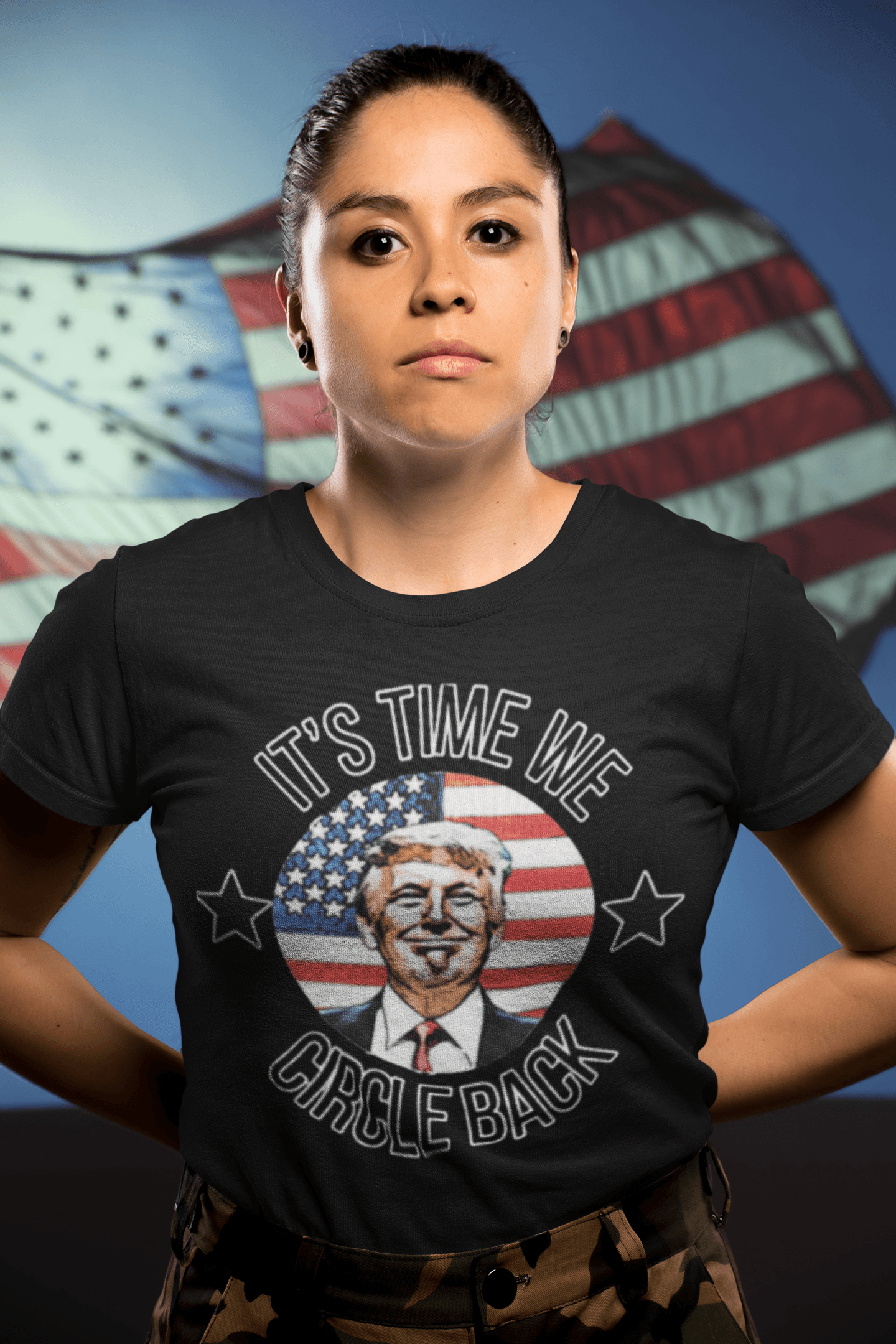 Trump T-shirt It's Time We Circle Back Short Sleeve 100% Cotton Unisex Tee