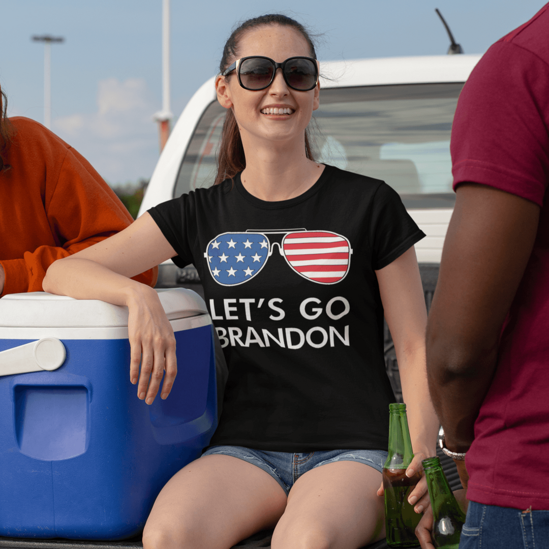 Let's Go Brandon Patriotic Glasses Unisex Short Sleeve T-Shirt - TopKoalaTee