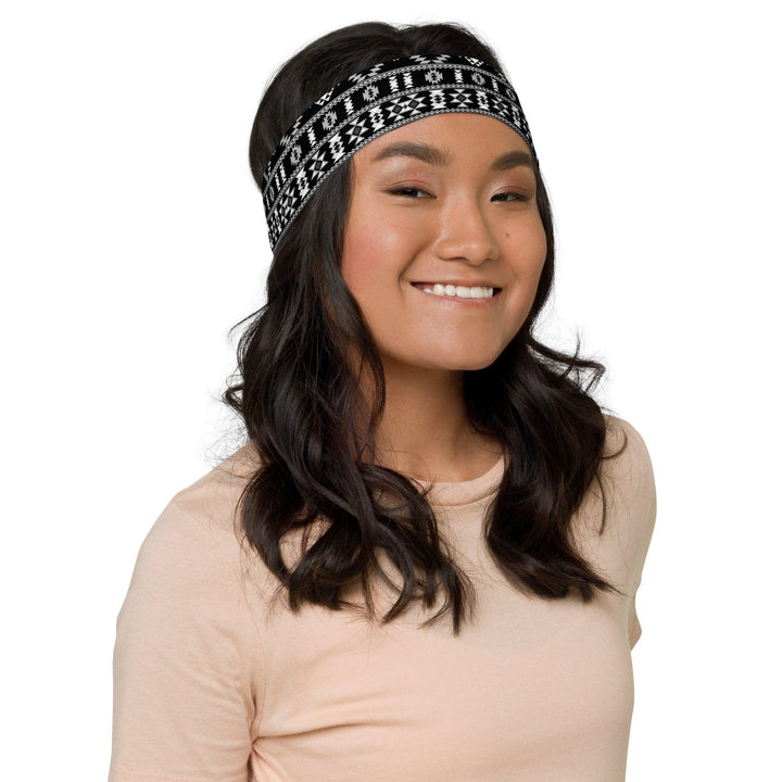 Native American Black And White Quick Dry Headband - TopKoalaTee