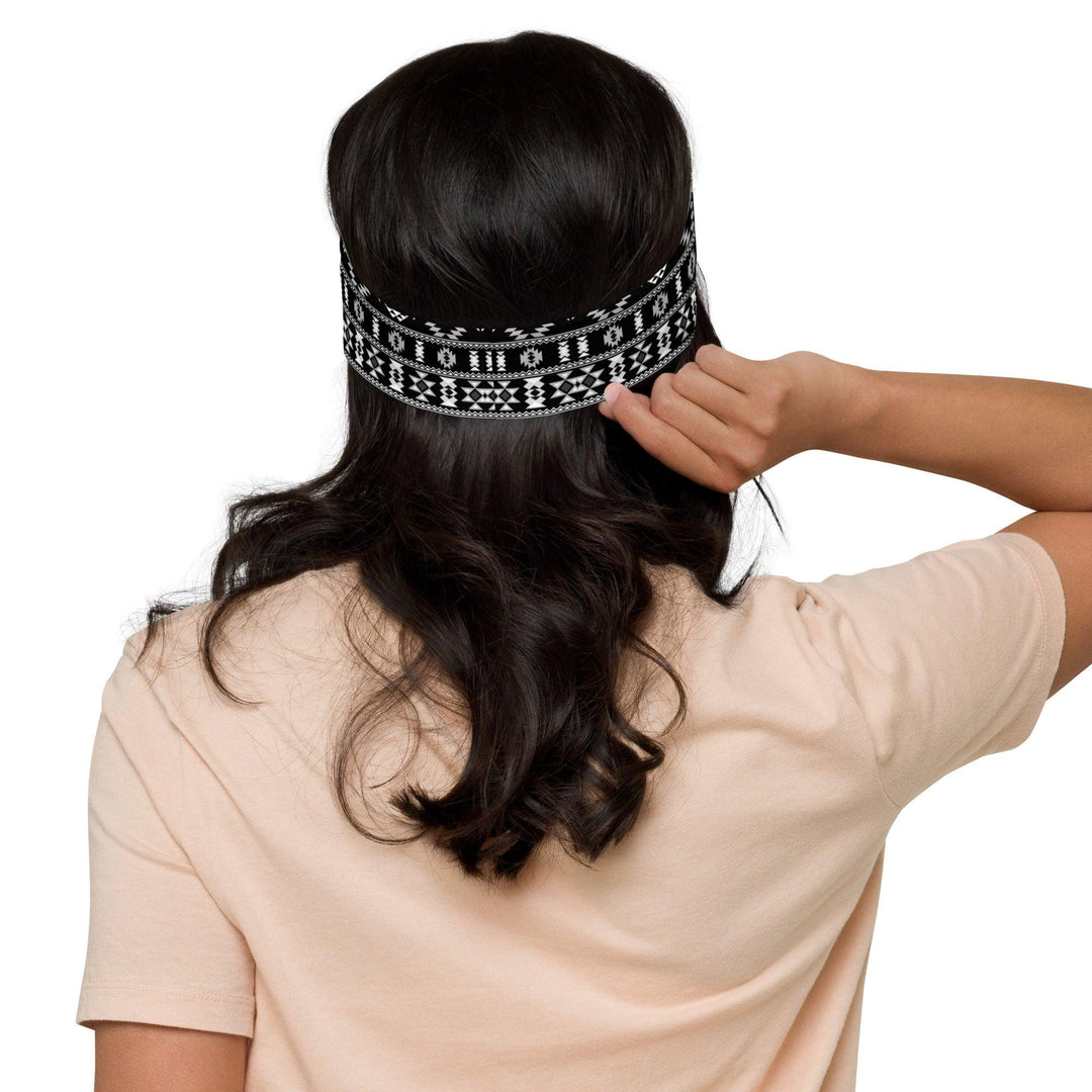 Native American Black And White Quick Dry Headband - TopKoalaTee