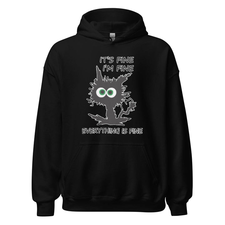 Neurotic Cat Hoodie It's Fine, I'm Fine Everything Is Fine Soft Style Unisex Hoodie - TopKoalaTee