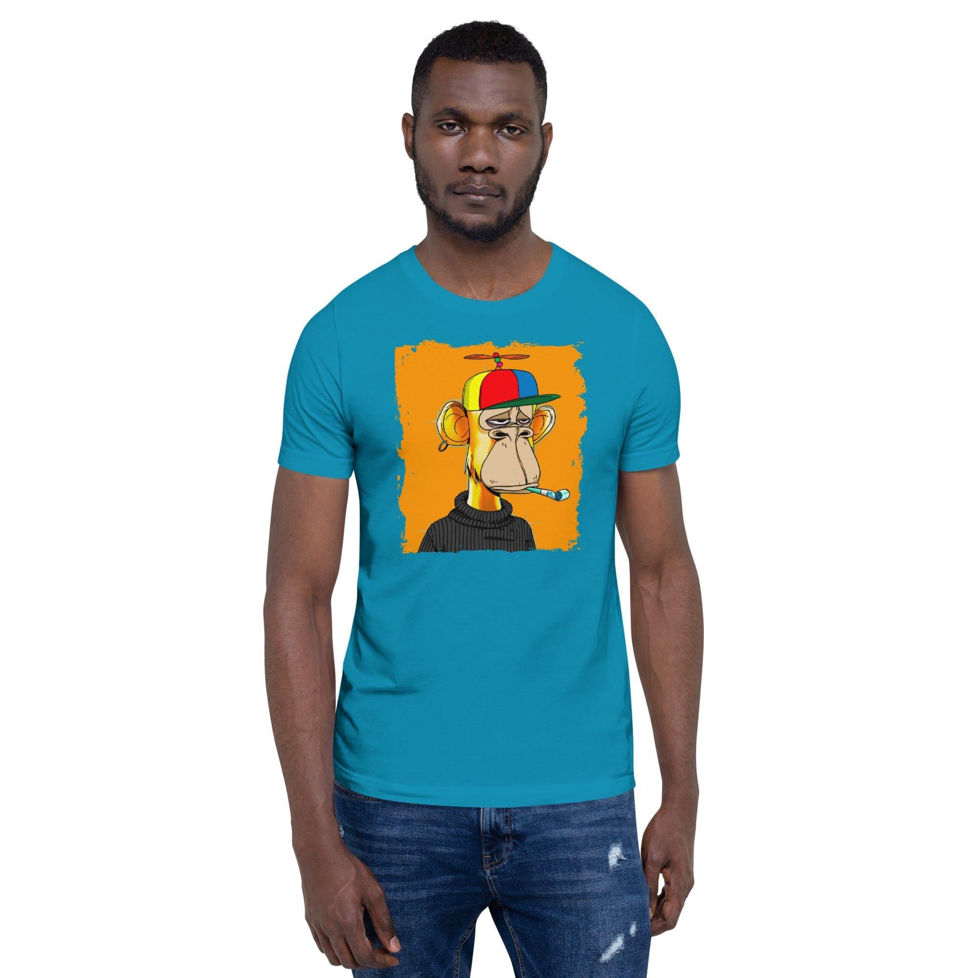 NFT T-shirt Pop Culture Portrait of Sad Party Monkey Short Sleeve Unisex Top - TopKoalaTee