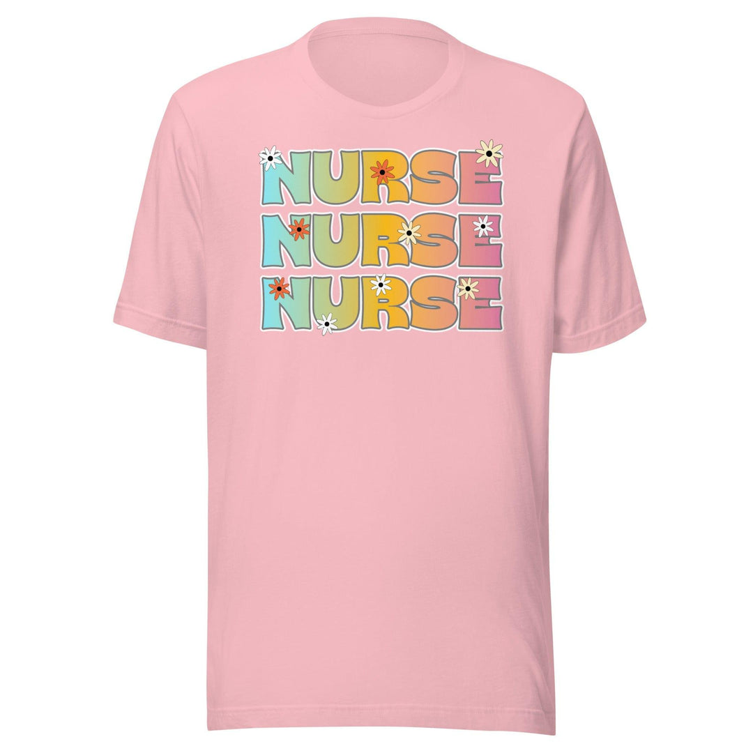 Nurse Appreciation T-shirt Nurse written in Hippie Style Short Sleeve Unisex Top - TopKoalaTee