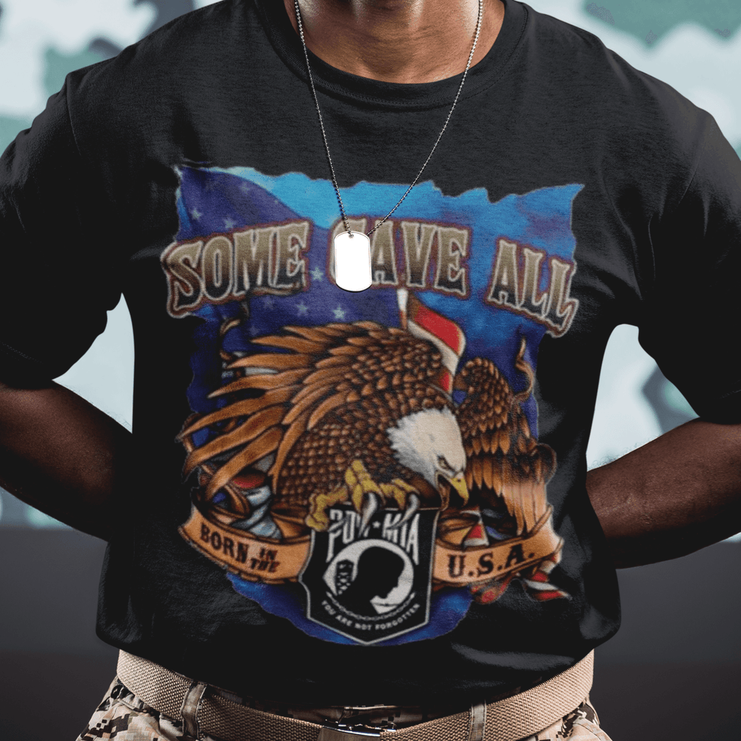 Occupation T-shirt Armed Services Bald Eagle Some Gave All Short Sleeve Crew Neck Top - TopKoalaTee