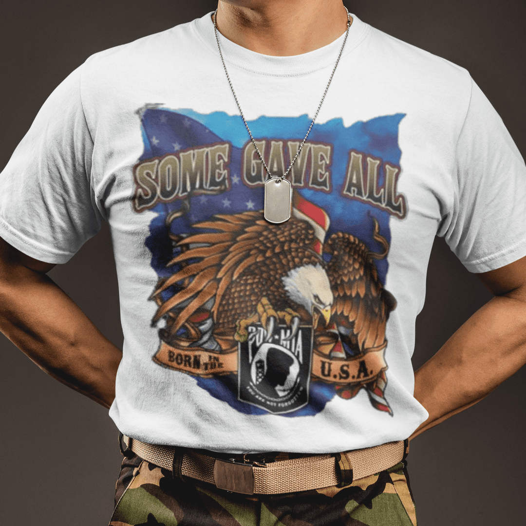 Occupation T-shirt Armed Services Bald Eagle Some Gave All Short Sleeve Crew Neck Top - TopKoalaTee