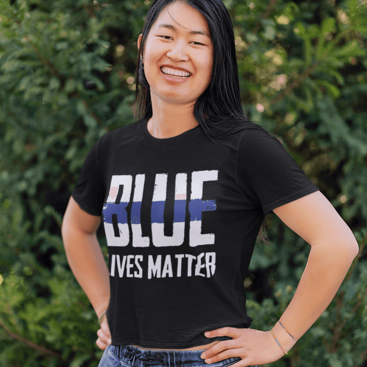 Occupation T-shirt Blue Lives Matter Short Sleeve 100% Cotton Unisex Crew Neck Top - TopKoalaTee