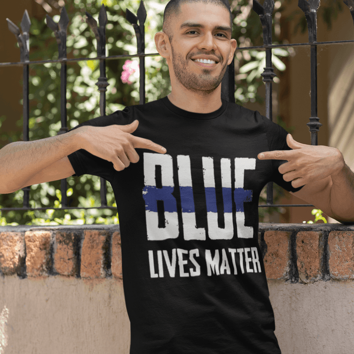 Occupation T-shirt Blue Lives Matter Short Sleeve 100% Cotton Unisex Crew Neck Top - TopKoalaTee