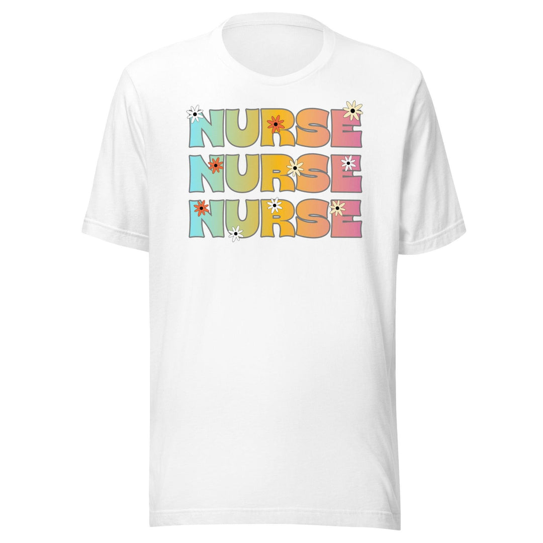 Nurse Appreciation T-shirt Nurse written in Hippie Style Short Sleeve Unisex Top - TopKoalaTee