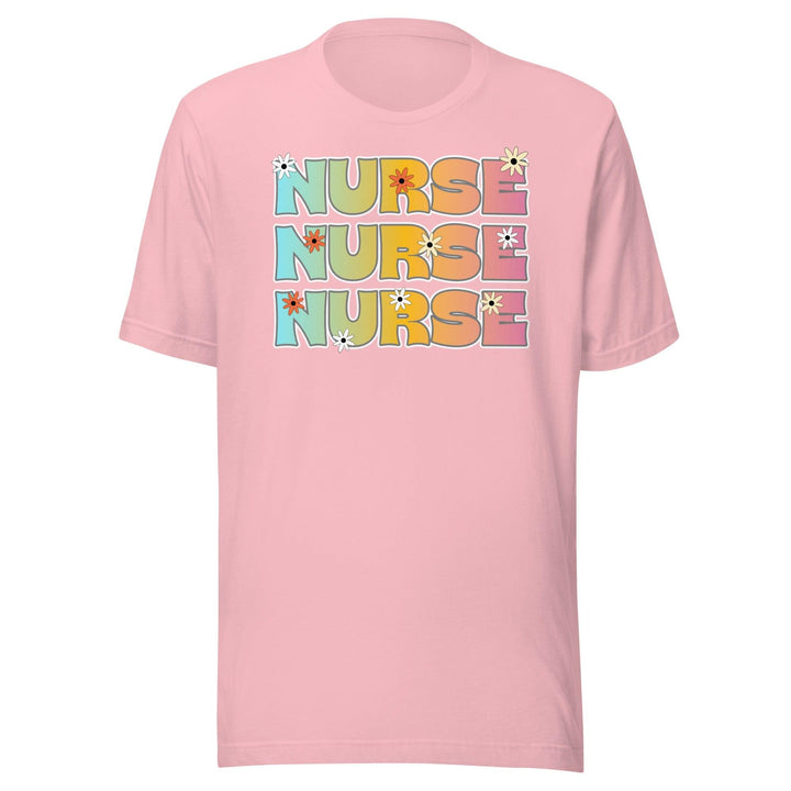 Nurse Appreciation T-shirt Nurse written in Hippie Style Short Sleeve Unisex Top - TopKoalaTee