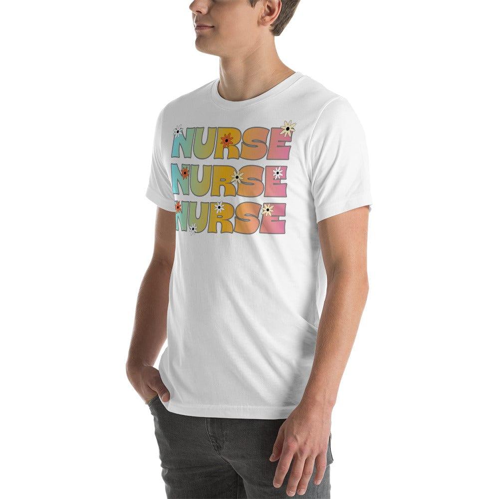 Nurse Appreciation T-shirt Nurse written in Hippie Style Short Sleeve Unisex Top - TopKoalaTee