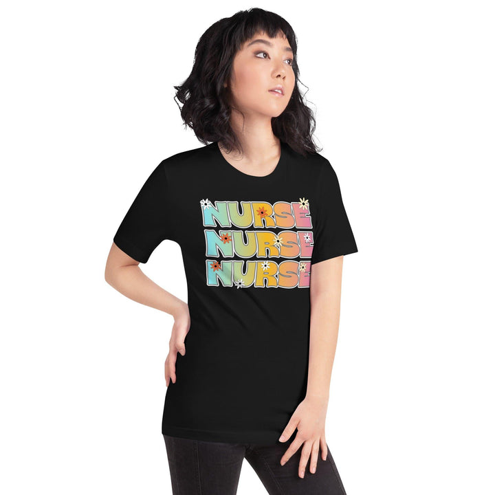 Nurse Appreciation T-shirt Nurse written in Hippie Style Short Sleeve Unisex Top - TopKoalaTee