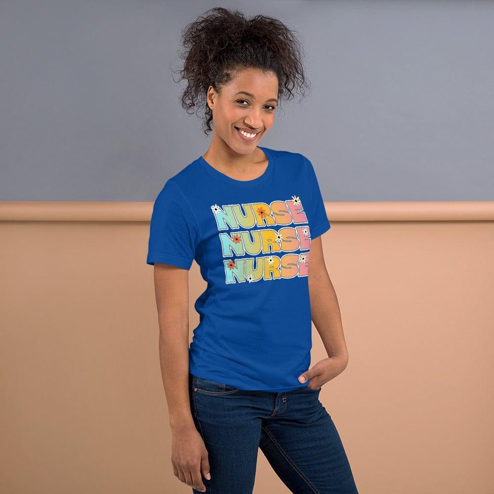 Nurse Appreciation T-shirt Nurse written in Hippie Style Short Sleeve Unisex Top - TopKoalaTee