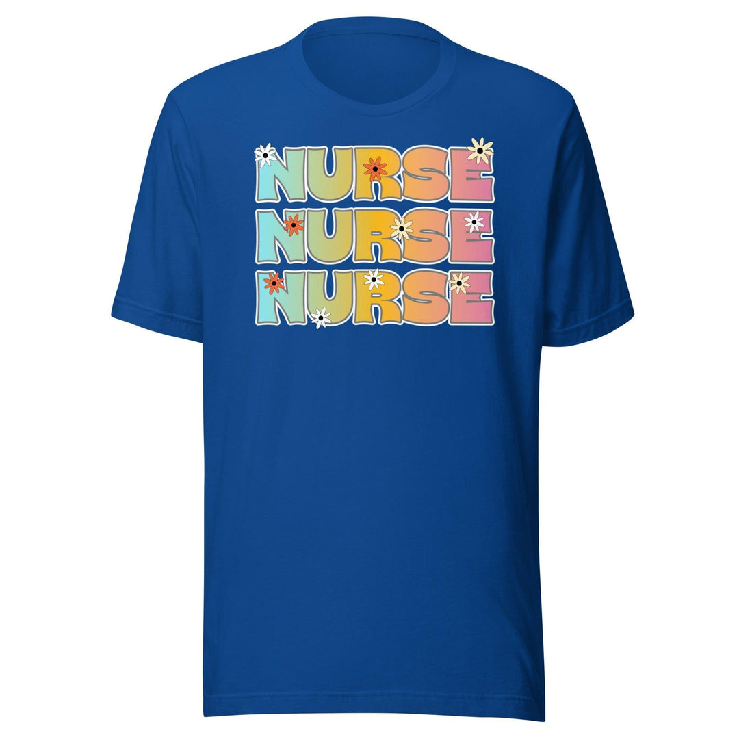 Nurse Appreciation T-shirt Nurse written in Hippie Style Short Sleeve Unisex Top - TopKoalaTee