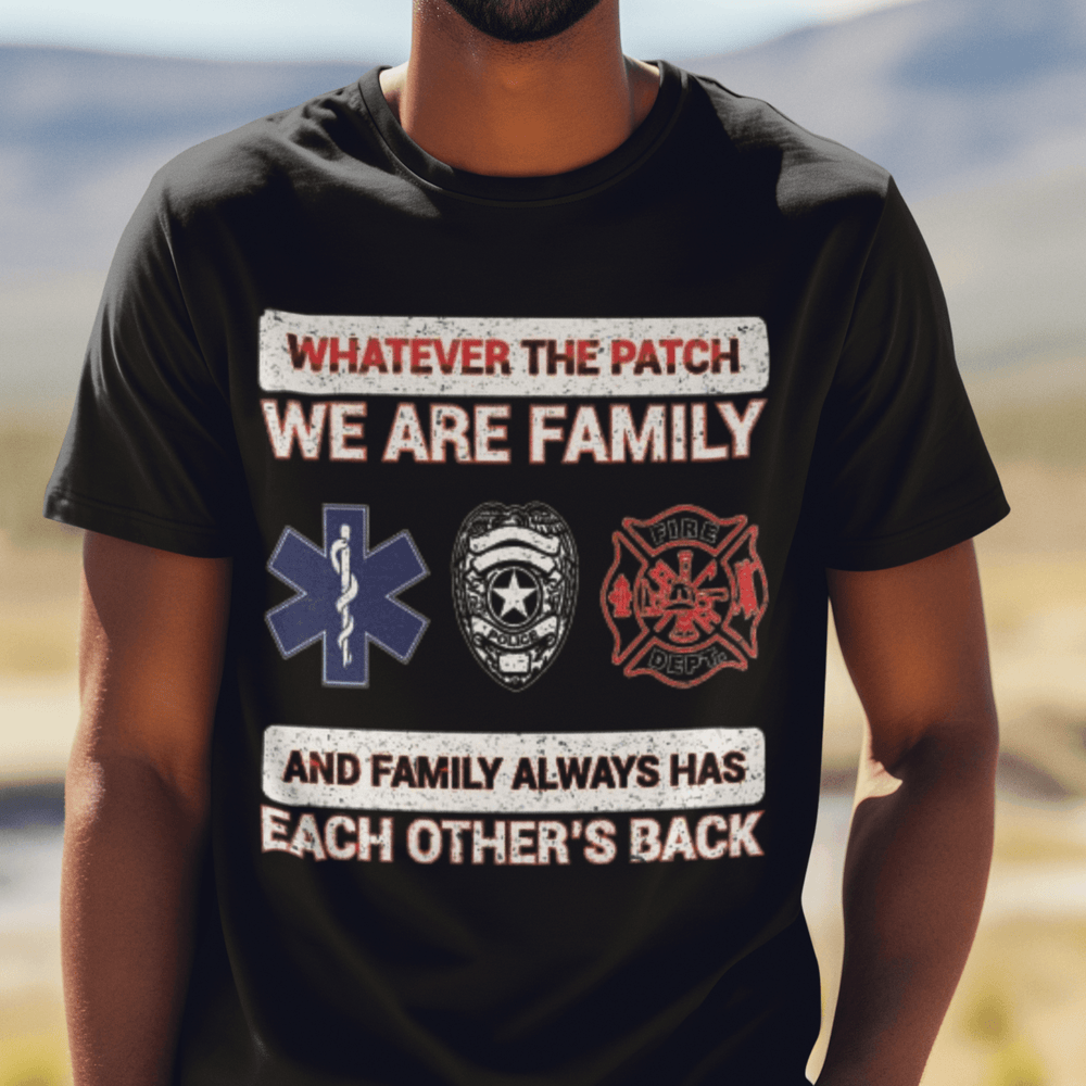 Occupation T-shirt Whatever Patch Family Got Your Back 100% Cotton Unisex Crew Neck Top - TopKoalaTee