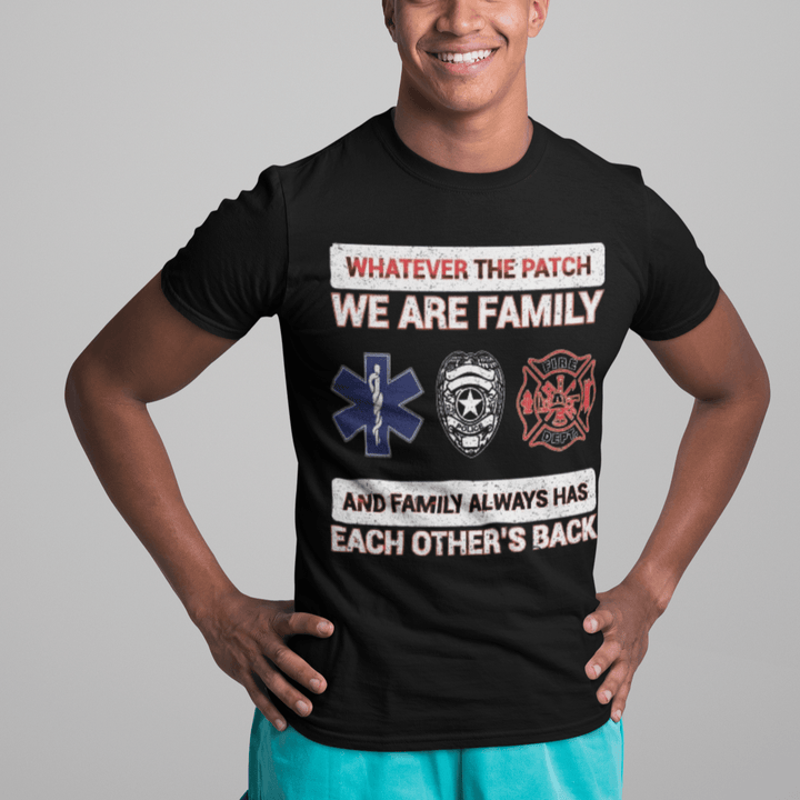 Occupation T-shirt Whatever Patch Family Got Your Back 100% Cotton Unisex Crew Neck Top - TopKoalaTee