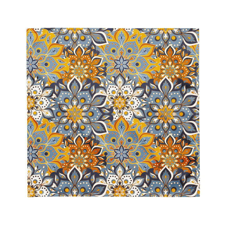 Orange and White Seamless Leave Pattern Designer Bandana Luxury Neck Scarf - TopKoalaTee