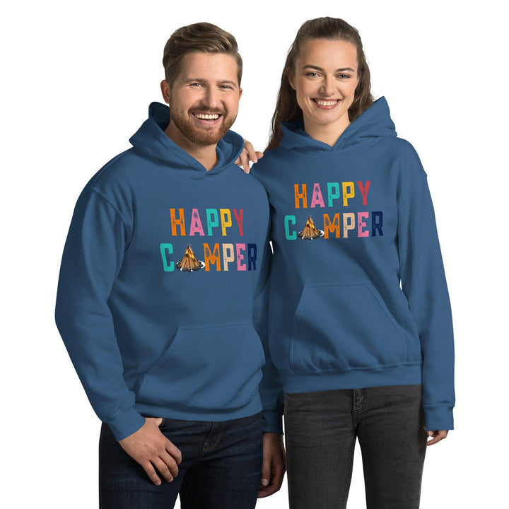 Outdoor Hoodie Colorful Happy Camper Unisex Pullover - TopKoalaTee