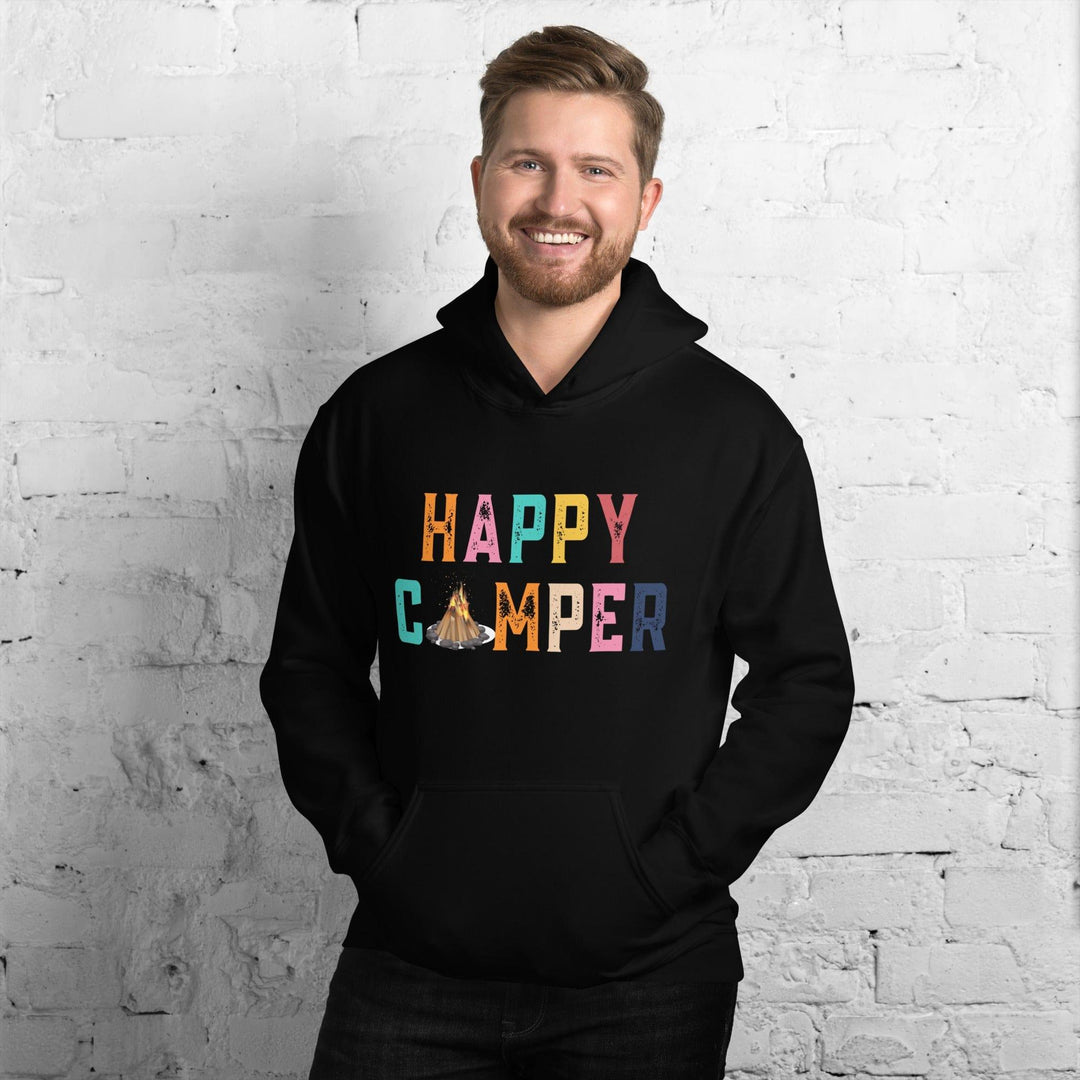 Outdoor Hoodie Colorful Happy Camper Unisex Pullover - TopKoalaTee