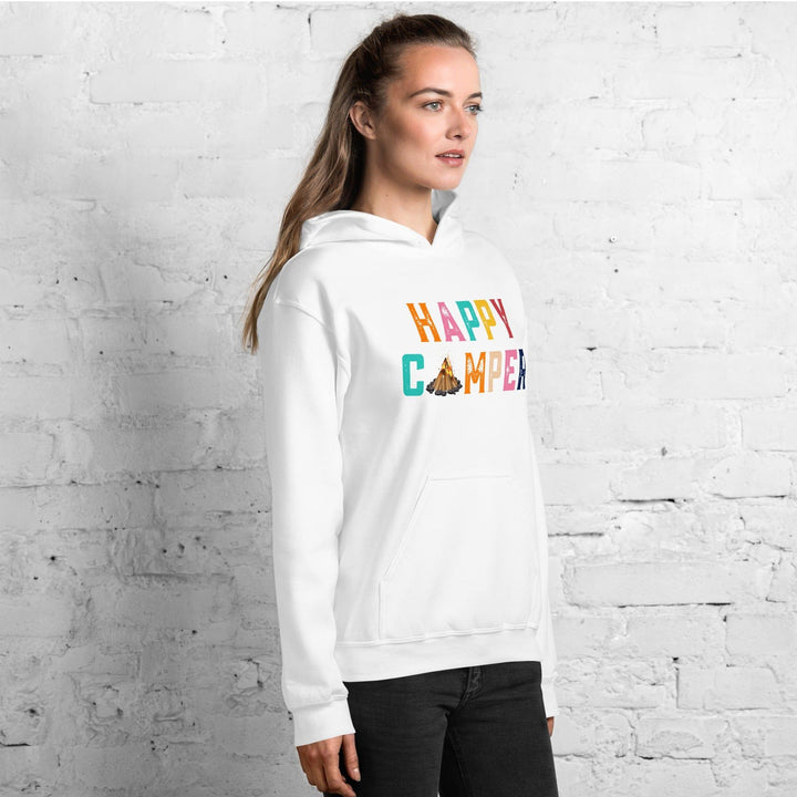 Outdoor Hoodie Colorful Happy Camper Unisex Pullover - TopKoalaTee