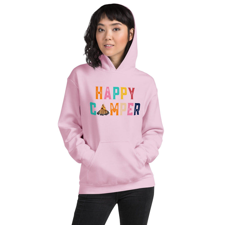 Outdoor Hoodie Colorful Happy Camper Unisex Pullover - TopKoalaTee