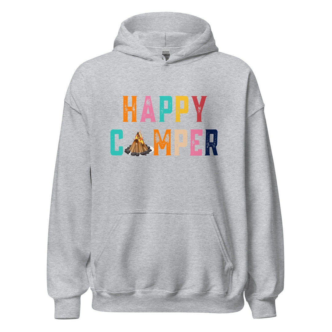 Outdoor Hoodie Colorful Happy Camper Unisex Pullover - TopKoalaTee