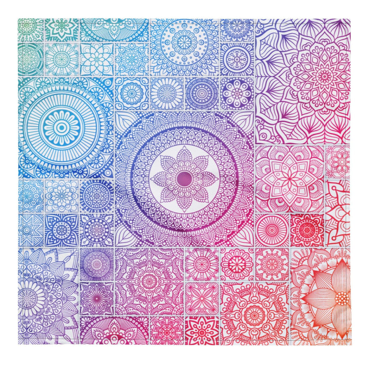 Pastel Colored Mandala Pattern Designer Bandana Neck Scarf - TopKoalaTee