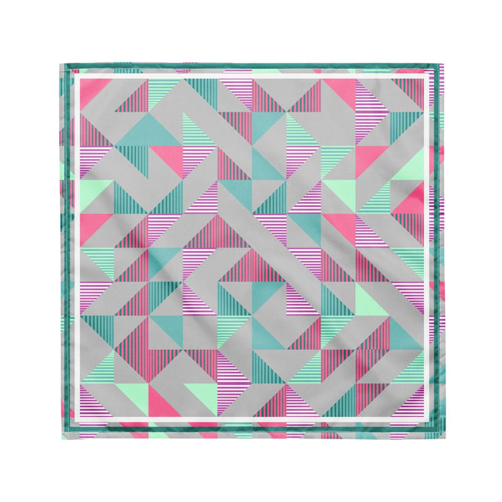 Pastel Triangle Geometric Pattern Neck Scarf Bandana - TopKoalaTee