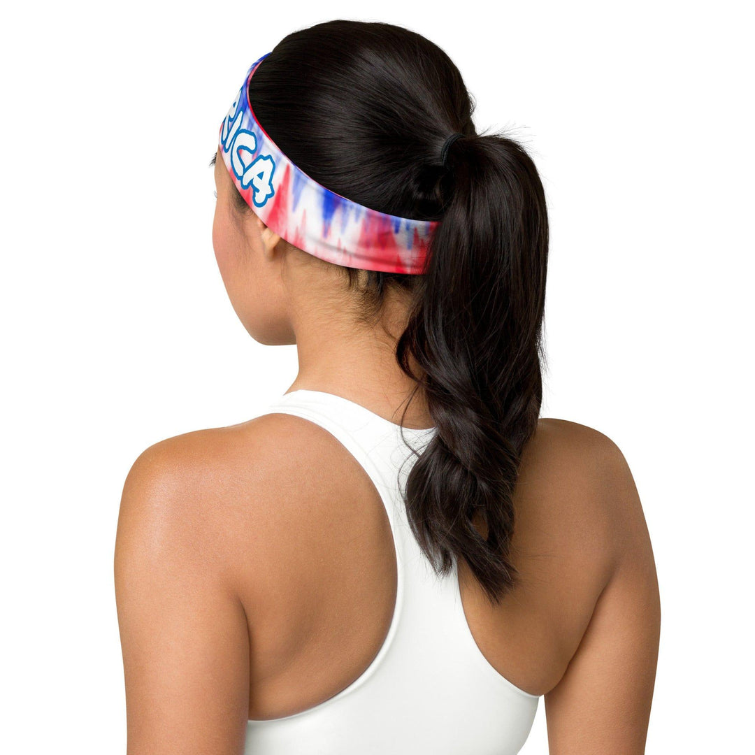 Patriotic America Tie Dye Quick Dry Yoga Head Tie - TopKoalaTee
