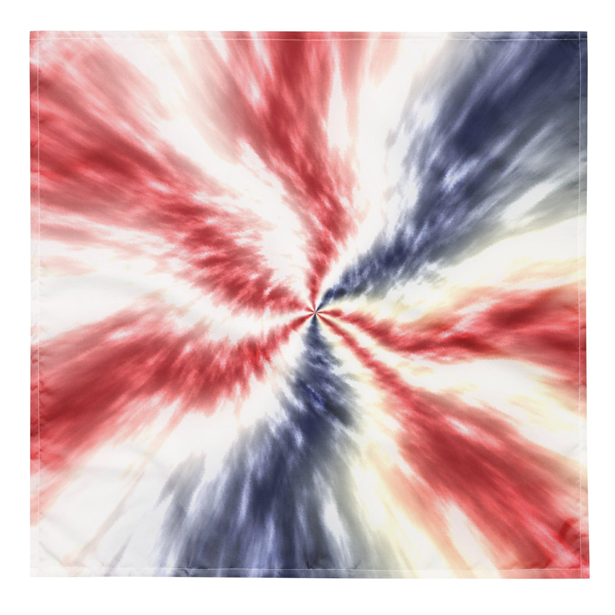 Patriotic Blurred Spiral Tie Dye Pattern Neckerchief Bandana - TopKoalaTee