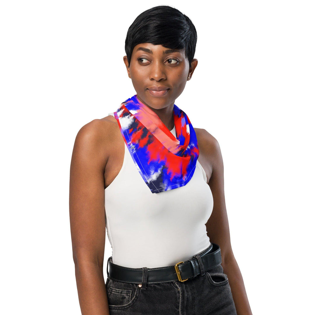 Patriotic Spiral Tie Dye Pattern Neckerchief Bandana - TopKoalaTee