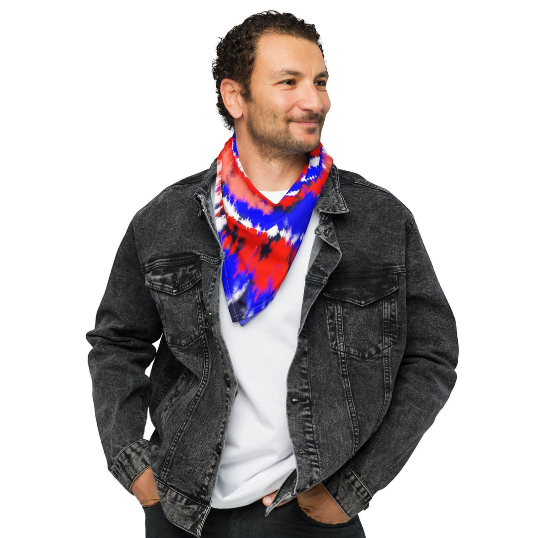 Patriotic Spiral Tie Dye Pattern Neckerchief Bandana - TopKoalaTee