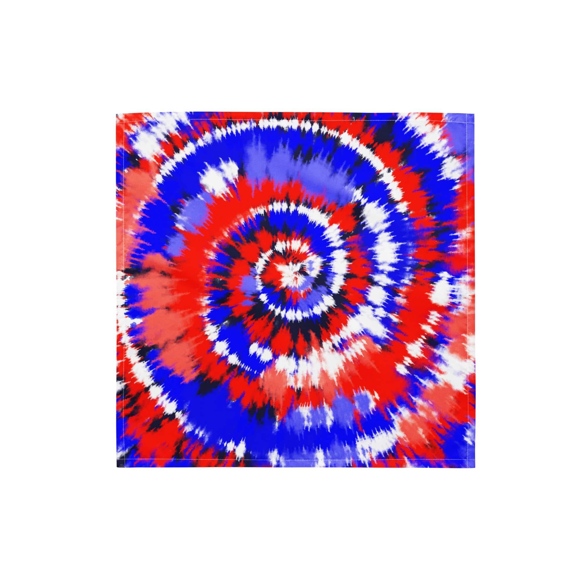 Patriotic Spiral Tie Dye Pattern Neckerchief Bandana - TopKoalaTee