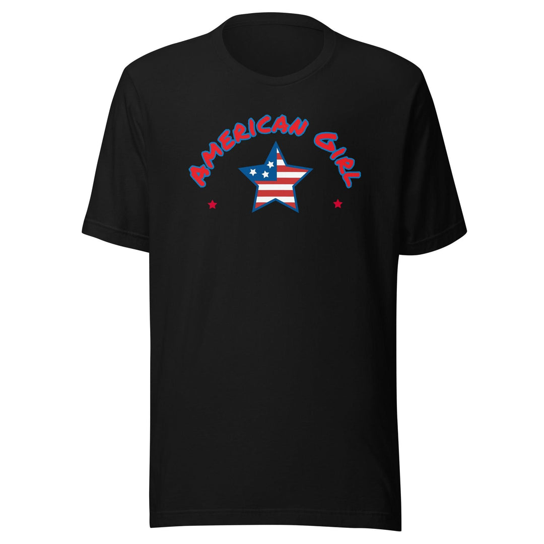 Patriotic T-shirt American Girl Short Sleeve Top - TopKoalaTee