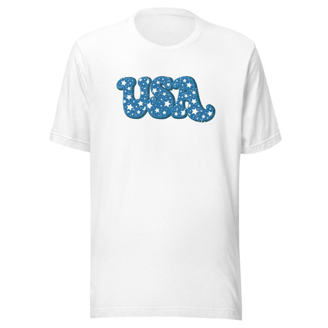 July 4h T-shirt USA in Stars Short Sleeve Unisex Top - TopKoalaTee