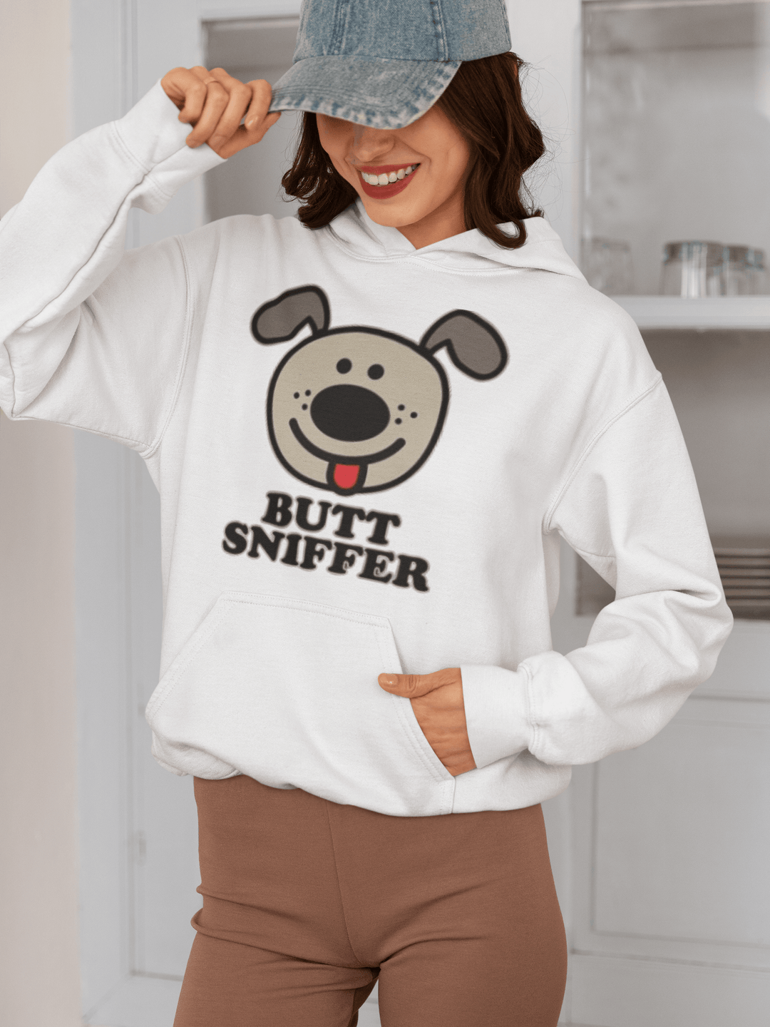 Pet Owner Hoodie Butt Sniffer Dog Ultra Soft Midweight Cotton Blend Pullover - TopKoalaTee