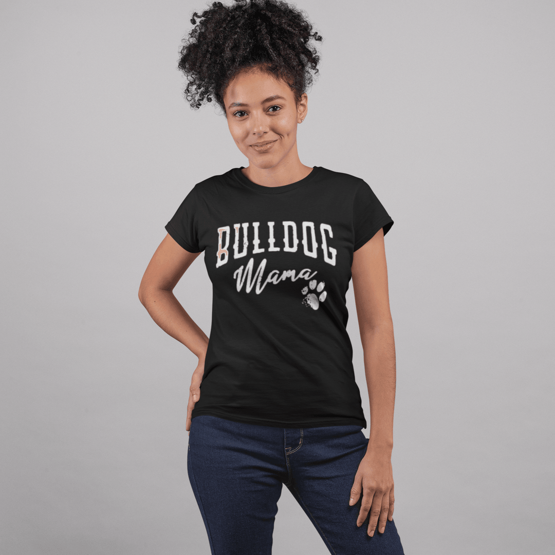 Pet Owner T-shirt Bulldog Mama Short Sleeve 100% Cotton Crew Neck Top - TopKoalaTee