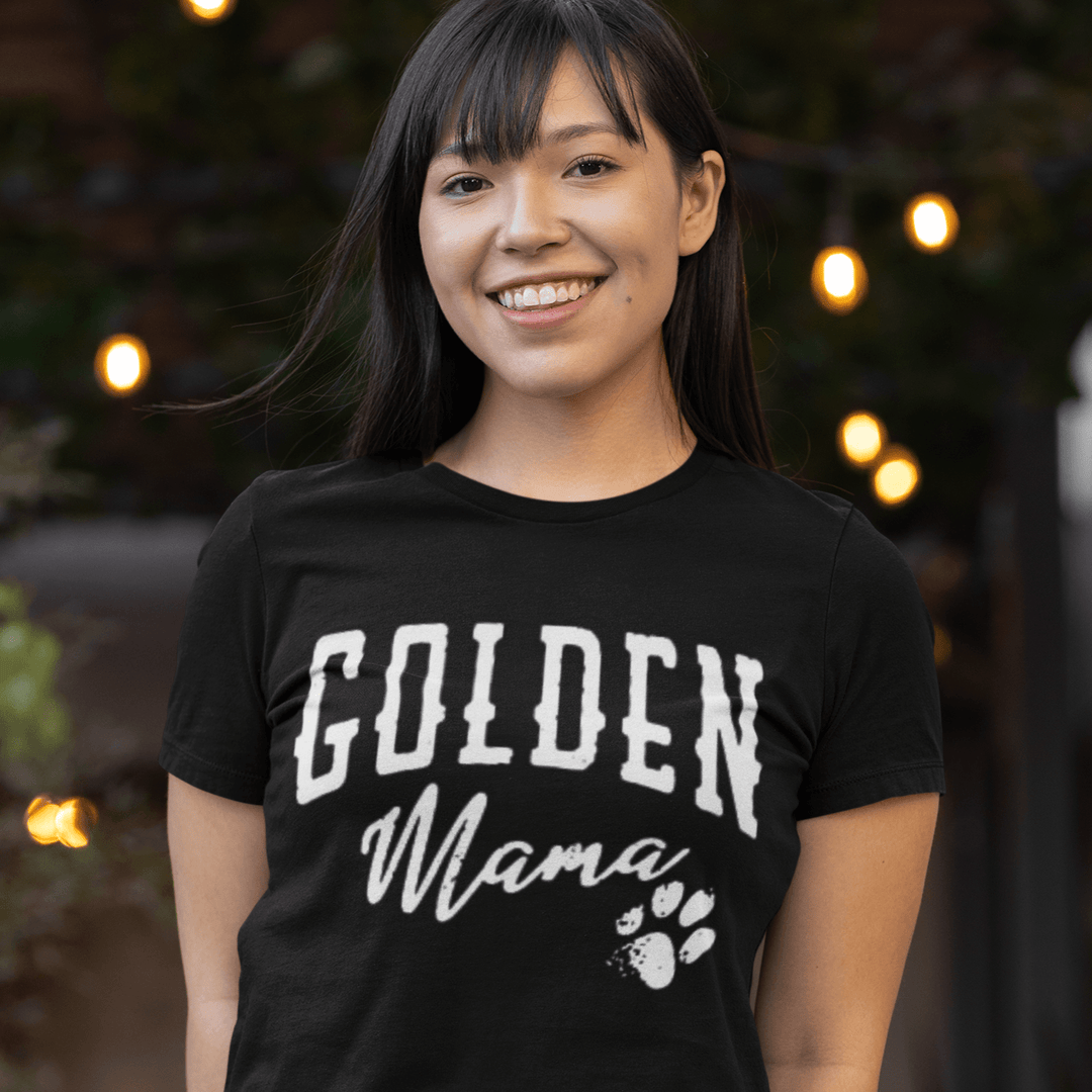 Pet Owner T-shirt Golden Mama Short Sleeve 100% Cotton Crew Neck Top - TopKoalaTee